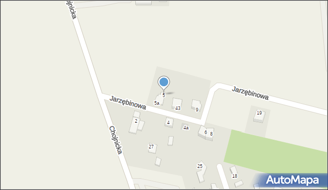 Chojniczki, Jarzębinowa, 5, mapa Chojniczki