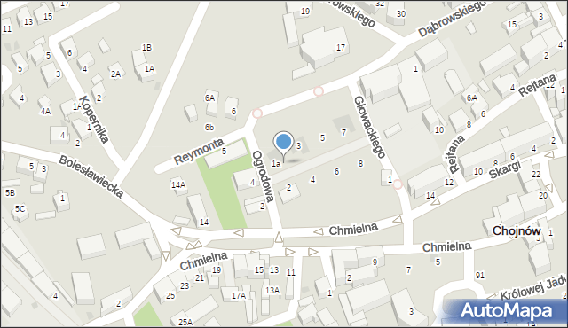 Chojnów, Jana Pawła II, 1b, mapa Chojnów