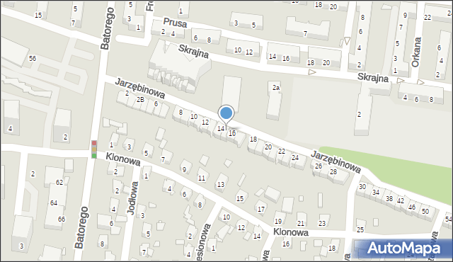 Chorzów, Jarzębinowa, 14A, mapa Chorzów