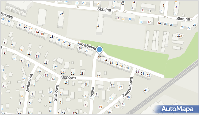 Chorzów, Jarzębinowa, 30, mapa Chorzów