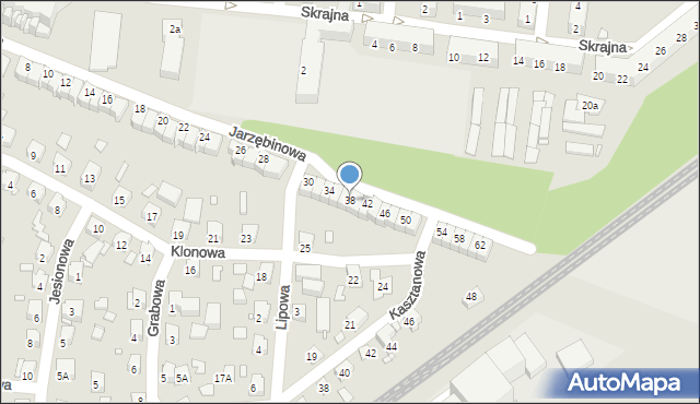 Chorzów, Jarzębinowa, 38, mapa Chorzów