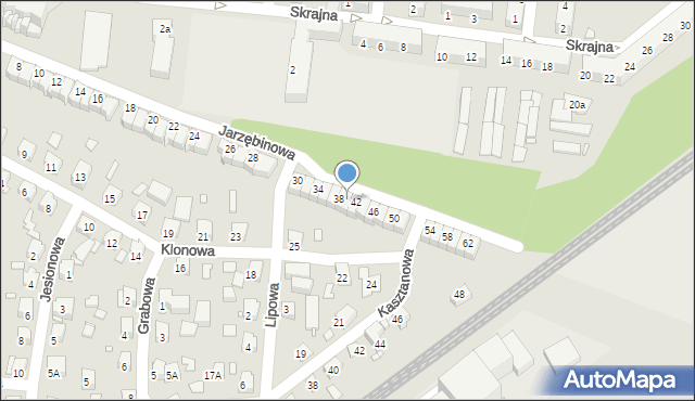 Chorzów, Jarzębinowa, 40, mapa Chorzów