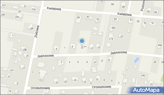 Chrośla, Jaśminowa, 11, mapa Chrośla