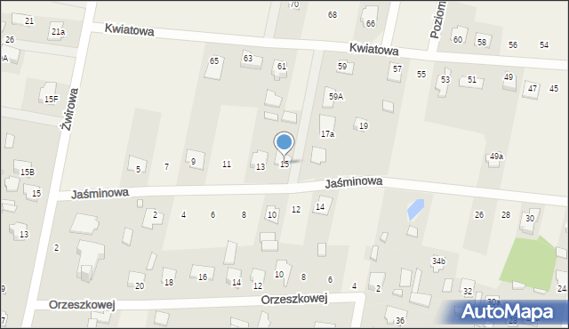 Chrośla, Jaśminowa, 15, mapa Chrośla