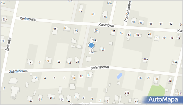 Chrośla, Jaśminowa, 17a, mapa Chrośla