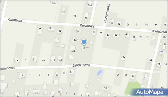 Chrośla, Jaśminowa, 19, mapa Chrośla
