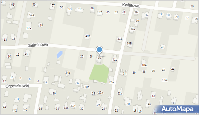 Chrośla, Jaśminowa, 30, mapa Chrośla