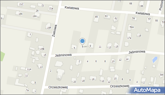 Chrośla, Jaśminowa, 7, mapa Chrośla