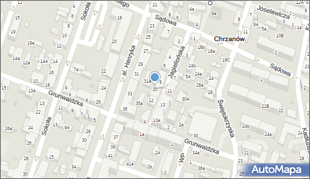 Chrzanów, Jagiellońska, 10, mapa Chrzanów