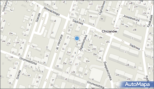 Chrzanów, Jagiellońska, 6, mapa Chrzanów