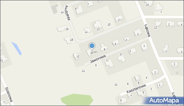 Chwalęcice, Jaworowa, 10, mapa Chwalęcice