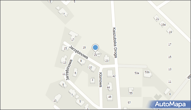 Chwaszczyno, Jarzębinowa, 21, mapa Chwaszczyno