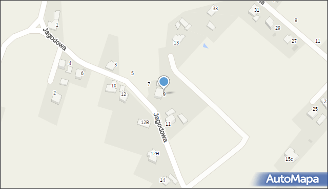 Chybie, Jagodowa, 9, mapa Chybie