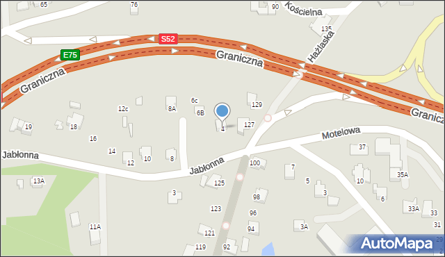 Cieszyn, Jabłonna, 4, mapa Cieszyna