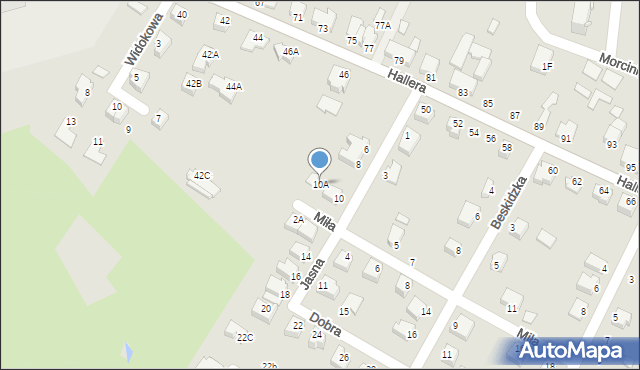 Cieszyn, Jasna, 10A, mapa Cieszyna