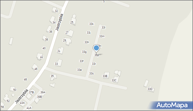 Cieszyn, Jastrzębia, 33p, mapa Cieszyna