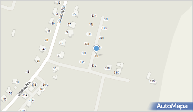 Cieszyn, Jastrzębia, 33r, mapa Cieszyna