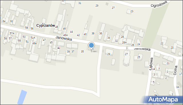 Cyprzanów, Janowska, 33, mapa Cyprzanów