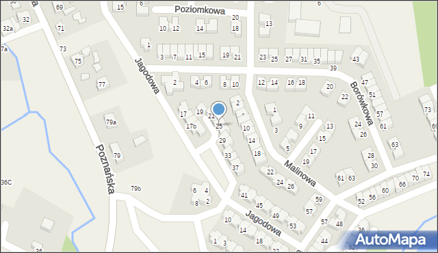 Czapury, Jagodowa, 25, mapa Czapury