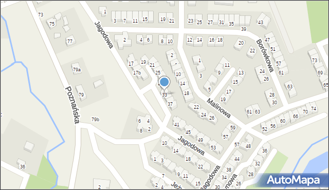 Czapury, Jagodowa, 33, mapa Czapury