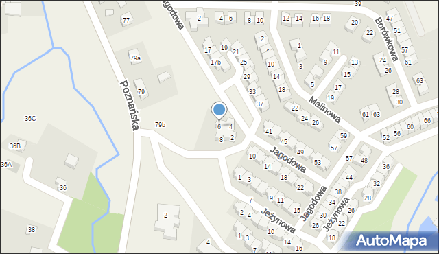 Czapury, Jagodowa, 6, mapa Czapury