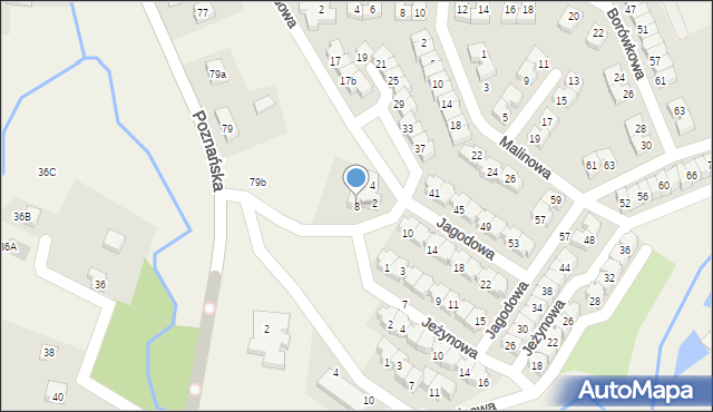 Czapury, Jagodowa, 8, mapa Czapury