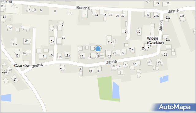 Czarków, Jasna, 19, mapa Czarków