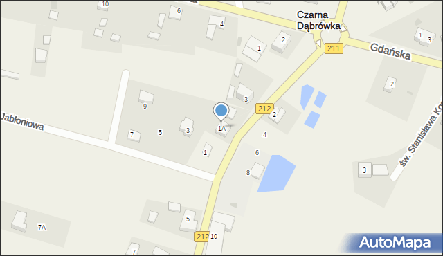 Czarna Dąbrówka, Jabłoniowa, 1A, mapa Czarna Dąbrówka