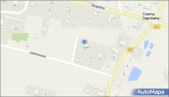 Czarna Dąbrówka, Jabłoniowa, 9, mapa Czarna Dąbrówka