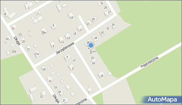 Czarna Woda, Jarzębinowa, 22, mapa Czarna Woda