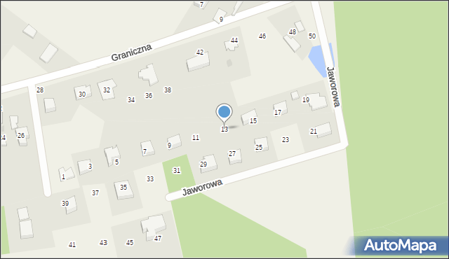 Czarny Las, Jaworowa, 13, mapa Czarny Las