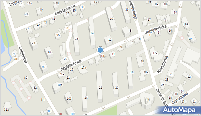 Czechowice-Dziedzice, Jagiellońska, 15, mapa Czechowic-Dziedzic