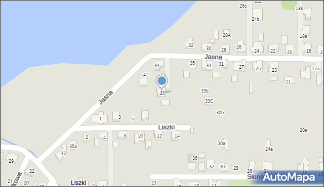Czechowice-Dziedzice, Jasna, 43, mapa Czechowic-Dziedzic