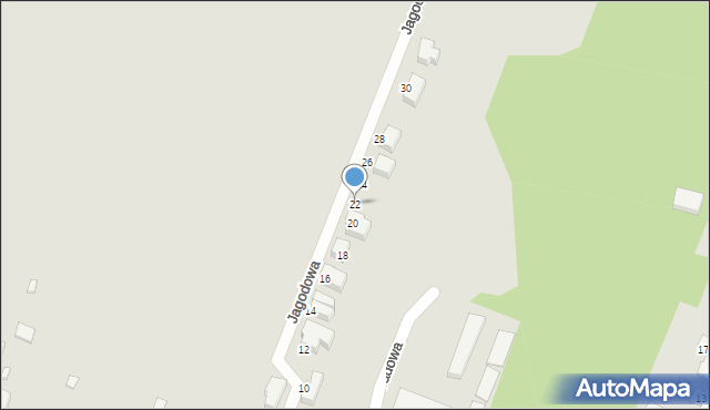 Czeladź, Jagodowa, 22, mapa Czeladź