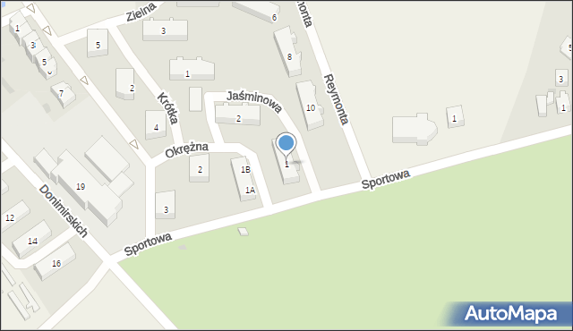 Czernin, Jaśminowa, 1, mapa Czernin