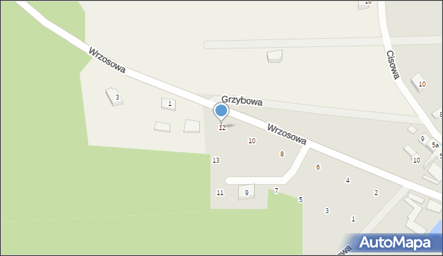 Czersk, Jarzębinowa, 12, mapa Czersk