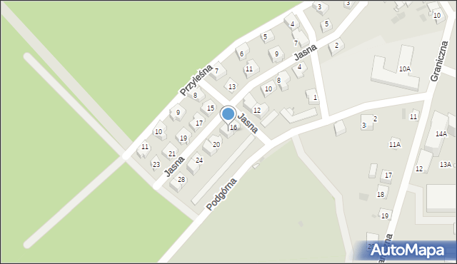 Czerwieńsk, Jasna, 18, mapa Czerwieńsk