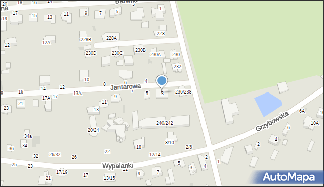 Częstochowa, Jantarowa, 3, mapa Częstochowy