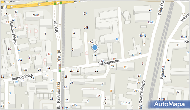 Częstochowa, Jasnogórska, 14a, mapa Częstochowy