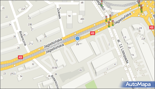 Częstochowa, Jagiellońska, 3/9, mapa Częstochowy