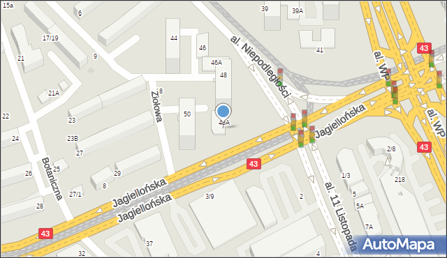 Częstochowa, Jagiellońska, 4, mapa Częstochowy