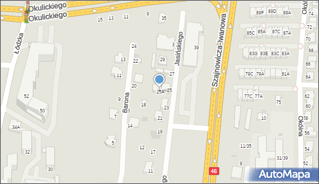 Częstochowa, Jasińskiego Jakuba, gen., 25A, mapa Częstochowy