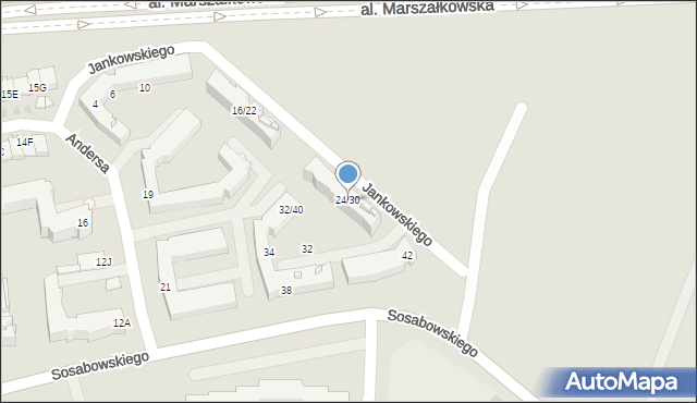 Częstochowa, Jankowskiego Jana Stanisława, 24/30, mapa Częstochowy