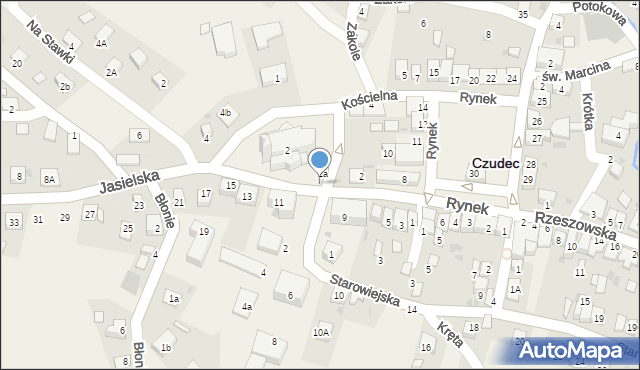 Czudec, Jasielska, 6a, mapa Czudec