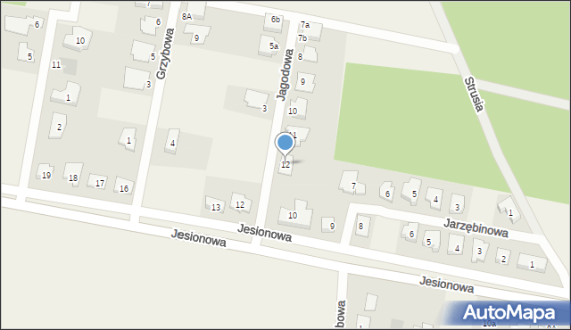 Dąbcze, Jagodowa, 12, mapa Dąbcze