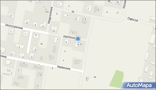 Dąbcze, Jaśminowa, 4, mapa Dąbcze