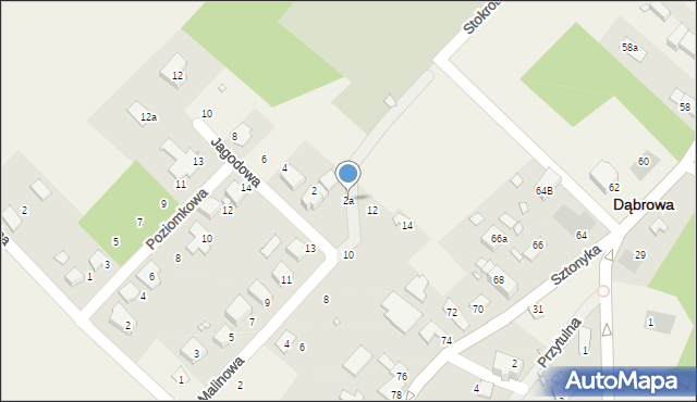 Dąbrowa, Jagodowa, 2a, mapa Dąbrowa