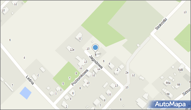 Dąbrowa, Jagodowa, 8, mapa Dąbrowa
