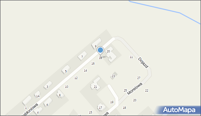 Dąbrowa, Jabłoniowa, 18, mapa Dąbrowa