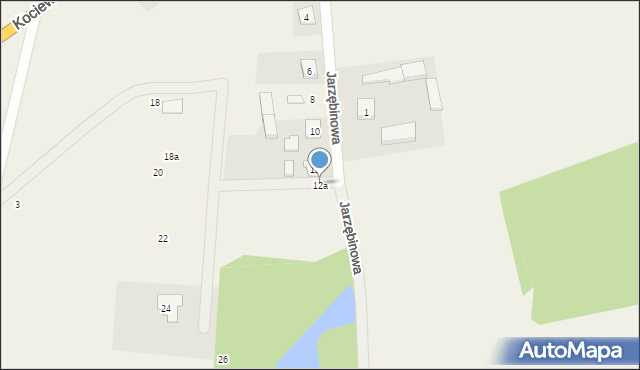 Dąbrowa, Jarzębinowa, 12a, mapa Dąbrowa